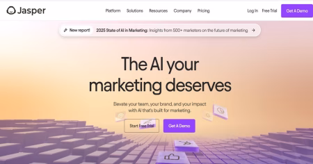 Jasper.ai dashboard showcasing AI-powered SEO content creation tools in 2025